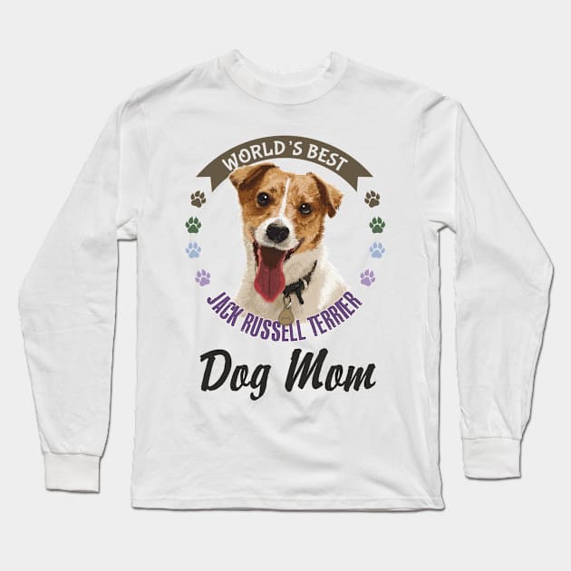 Jack Russell Terrier, World's Best Dog Mom Long Sleeve T-Shirt by Olgakunz